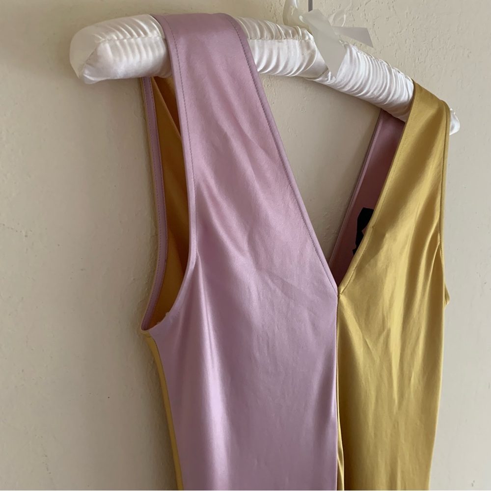 NWT Pinko Minestra Two Tone Pink and Gold Asymmetrical Dress size 6 - Picture 12 of 12